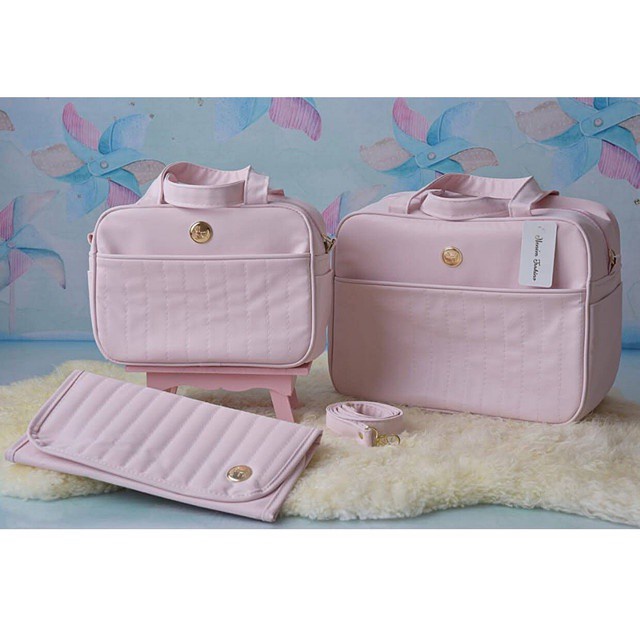 Kit Bolsa Maternidade Rosa Bebe Com Trocador Nt Shopee Brasil