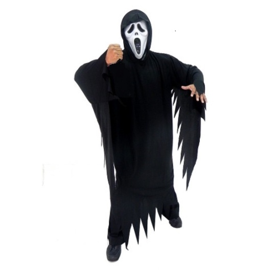 Túnica Da Morte Pânico Adulto Halloween Com Capuz