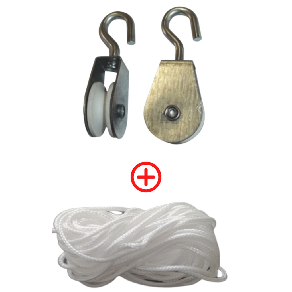 Kit 10 Roldana+corda Pra Varal Com 20 Metros Fio 2mm | Shopee Brasil