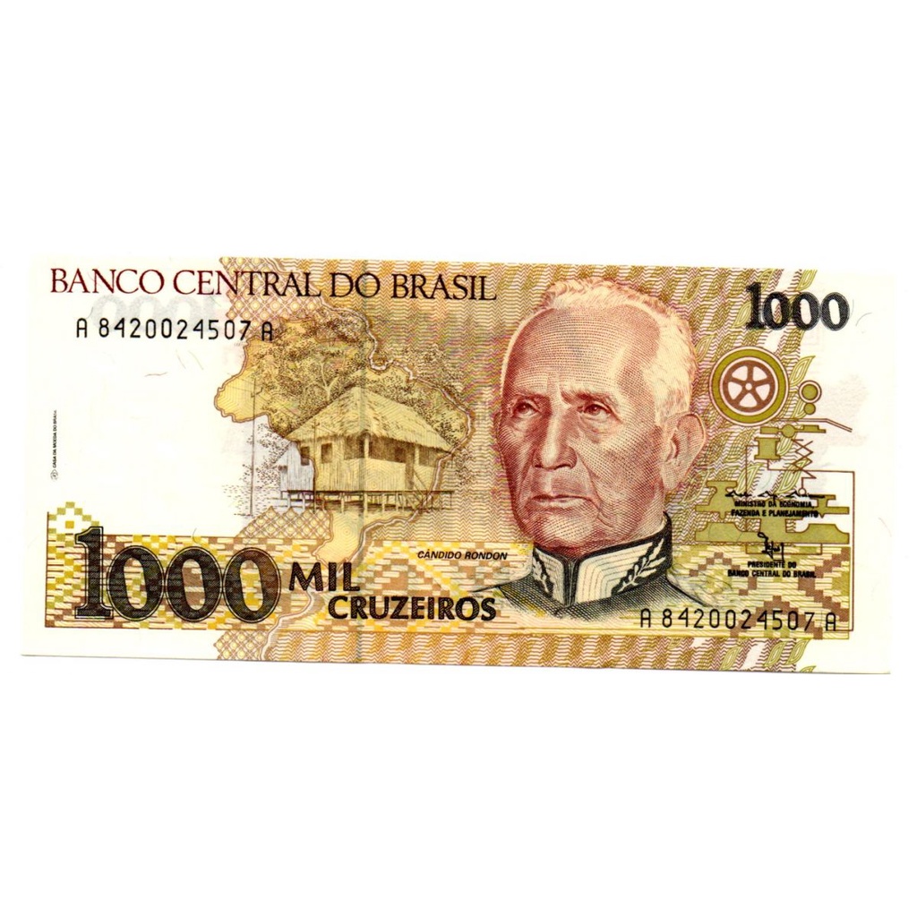1000 Cruzeiros Cândido Rondon C218 Fe Cédula Antiga
