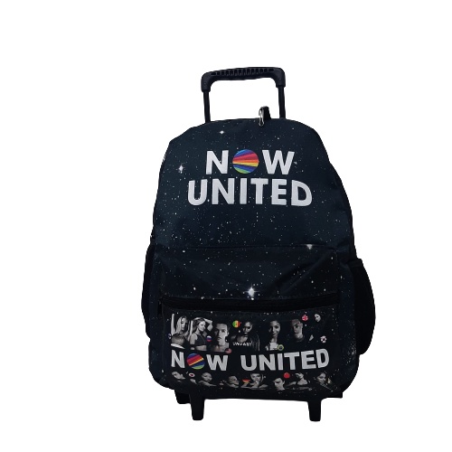 Mochila rodinha Escolar  Now United +Brinde
