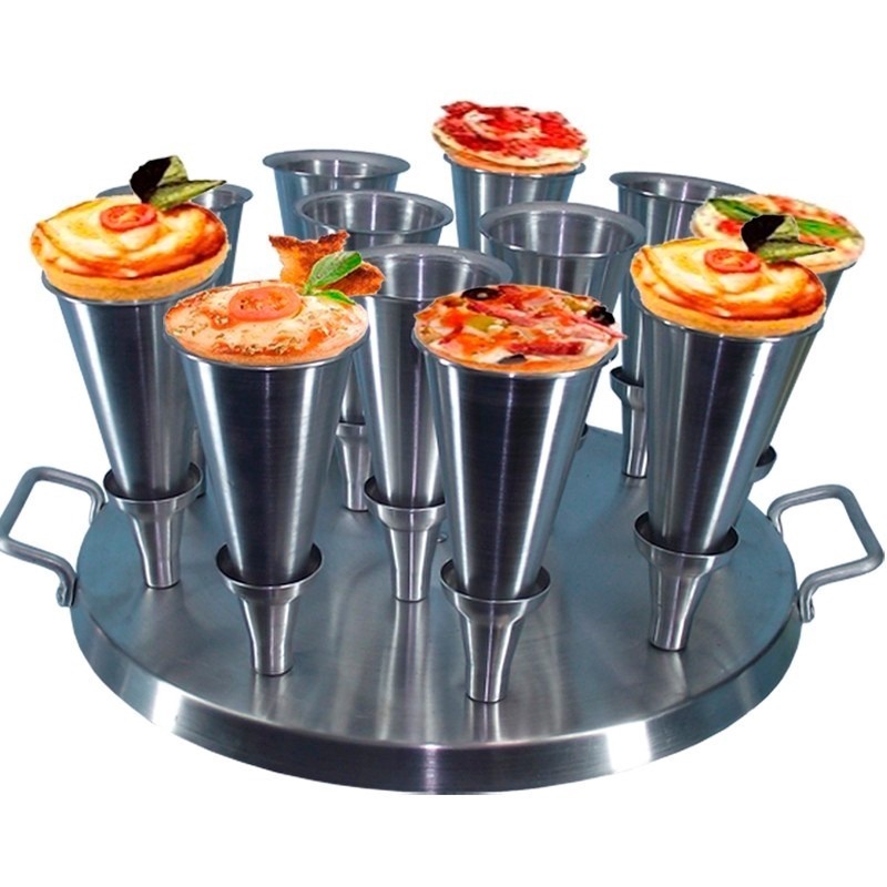 Forma Para Pizza Cone 14cm Aluminio 12 Pizzas Gastrobel