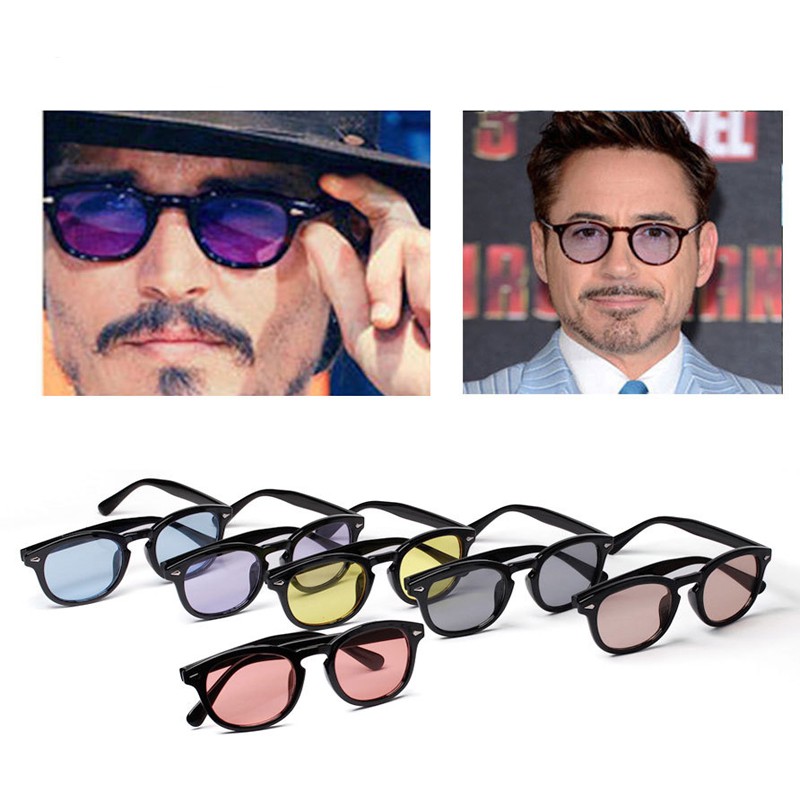 Shades Brand Designer Sunglasses Women Johnny Depp Rivet Eyewear Candy Color