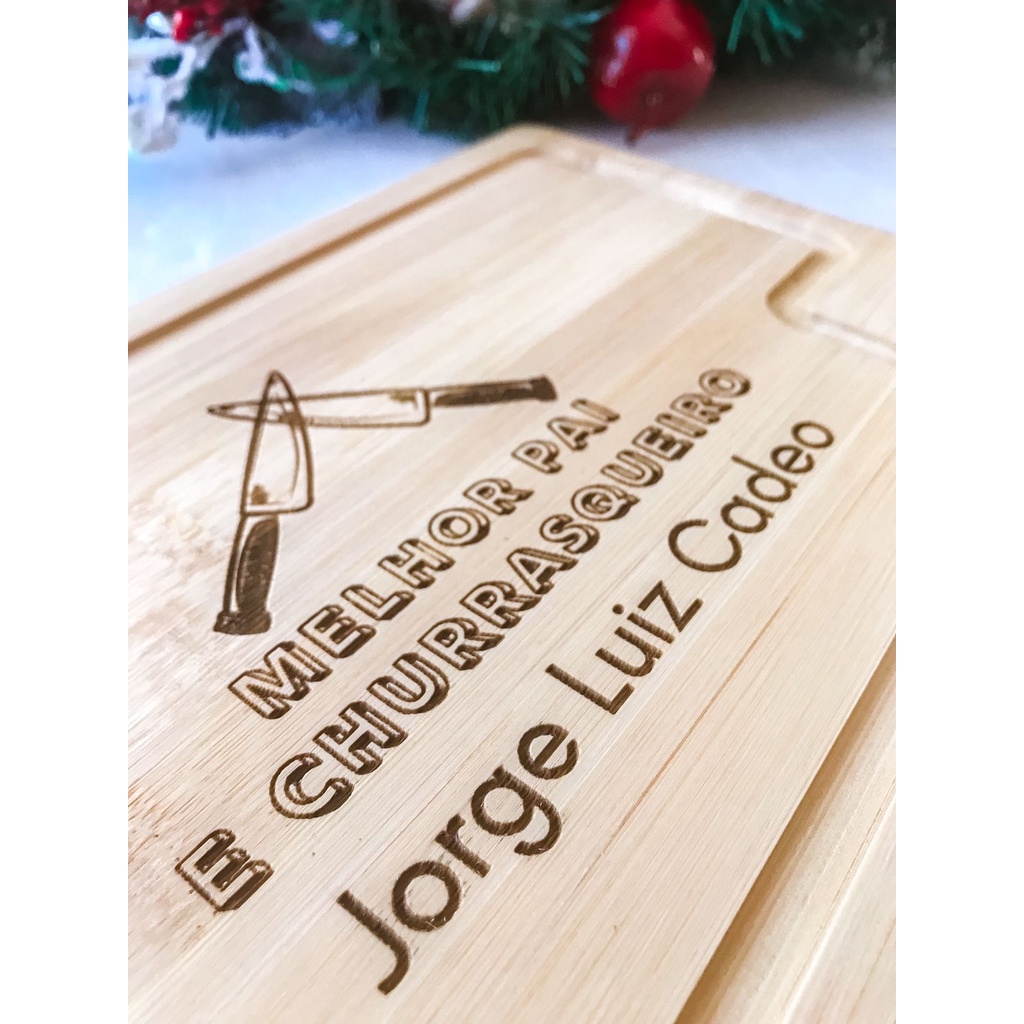 Kit p/Churrasco 3 pçs Personalizado Melhor Pai Churrasqueiro