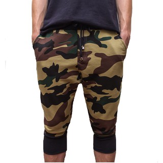 Bermuda De Moletom Jogger Jogging Camuflada Verde