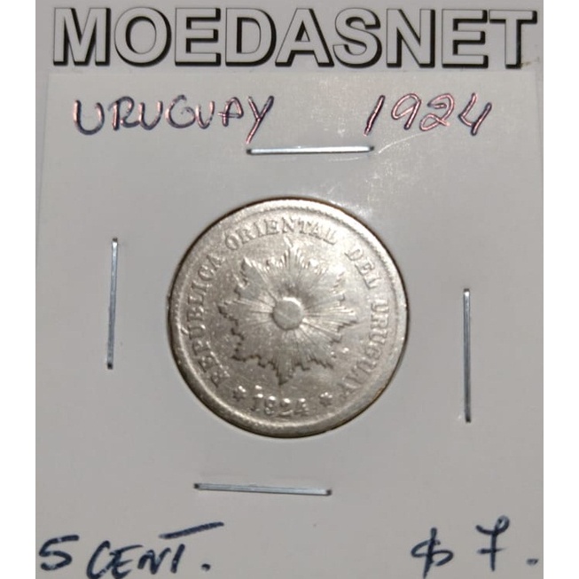 MOEDA URUGUAY 1924 - 5 CENTAVOS - NIQUEL - C1835