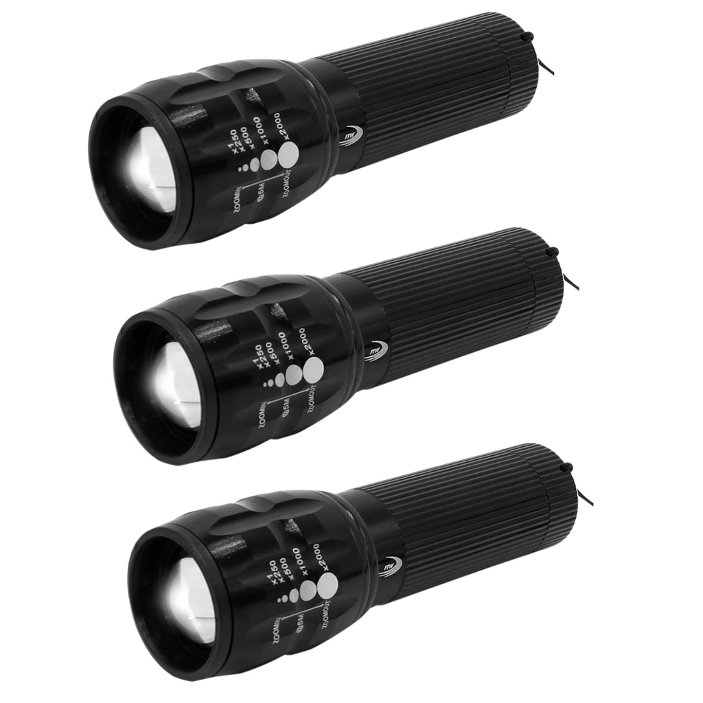 3 Lanternas Farolete Led Caminhada Pesca Camping Escoteiros  A Pilhas