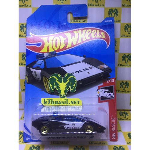 Bx149 Hot Wheels Police Policia Lamborghini Countach H3br | Shopee Brasil