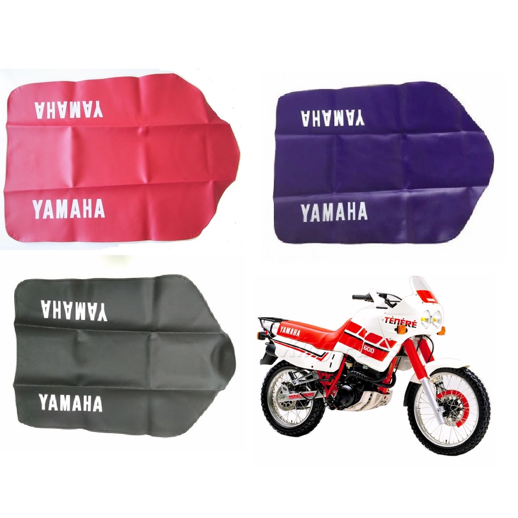 Capa Do Banco Yamaha Xt 600 Teneré l Com Escrita - Preta / Azul / Vermelha / Antiderrapante / Fibra de Carbono