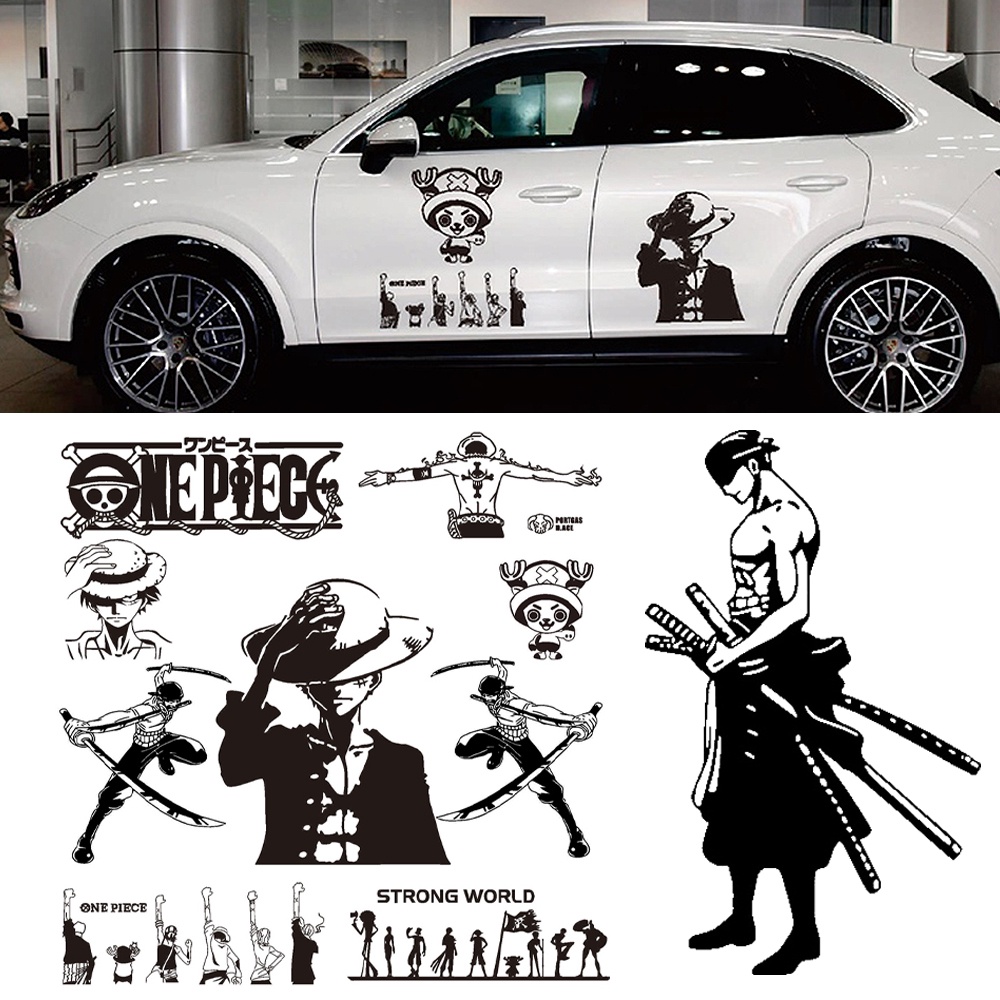 Luffy Ace Roronoa Zoro " One Piece " Decalque Refletivo De Carro Personalizado De Decoração
