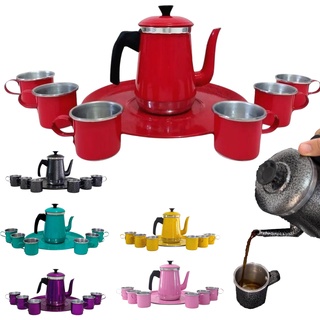 Jogo Bule Com 6 Canecas- Xícaras Cafe Chá -retro Mariquinha