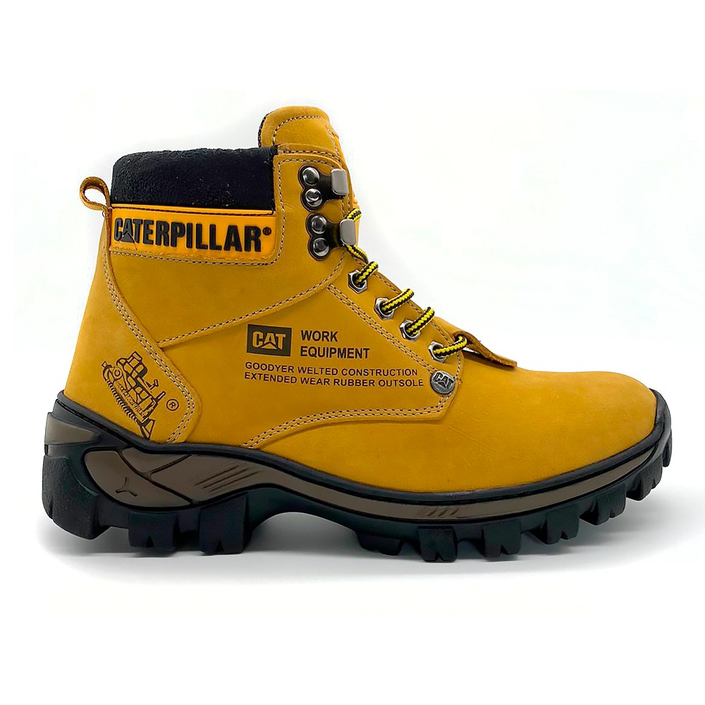 Bota Da Caterpillar Original Cat Masculino Em Couro Com Palmilha De Gel Bico Composite CA-2115