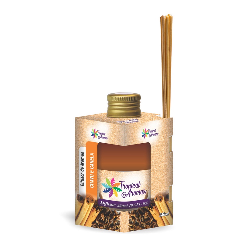 Difusor De Ambientes Caixinha Cravo E Canela 250 Ml Tropical Aromas ...