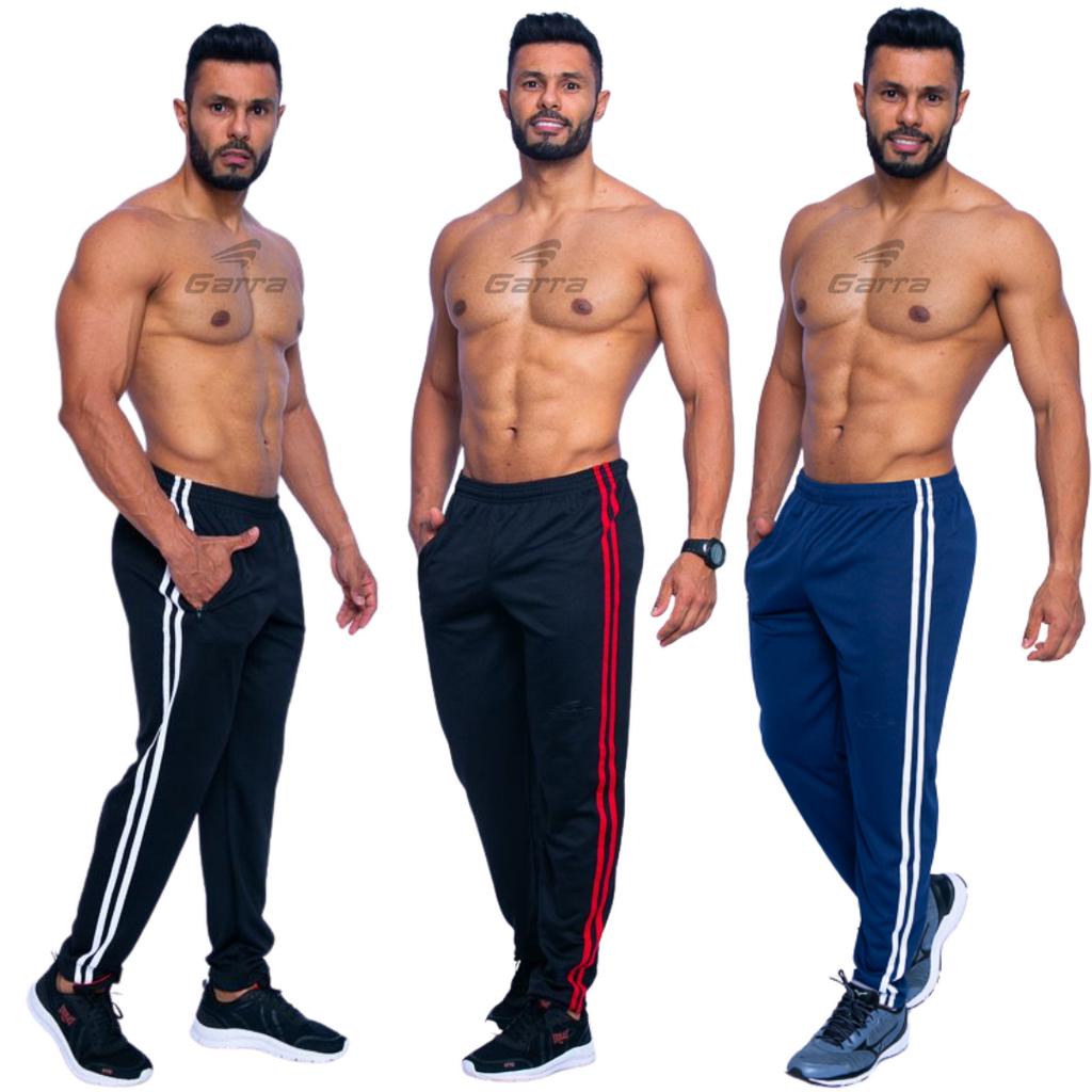 Kit com 2 Calças masculinas pra atividade física academia e corrida com cordão e bolso com...