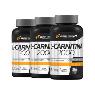 Kit 3x L-Carnitina 270 Caps 2000mg - Bodyaction