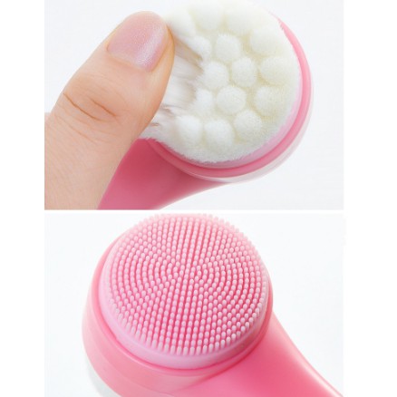 escova de limpeza facial Escova de Limpeza de Pele Facial Ponta Dupla de  Silicone/ Máquina / Item de Limpeza / Cuidado com a Pele | Shopee Brasil