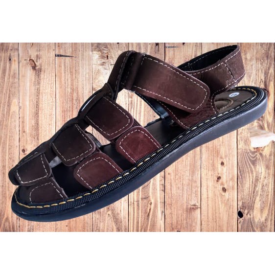 Sandalia chinelo masculina em couro franciscana boa para passeio caminhar dirigir praia papete antistress ortopedica