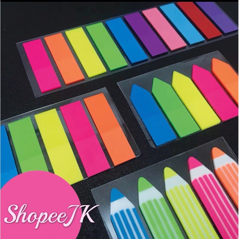Stick Note Marcador Pagina Adesivos Plastico-Kit com 5 cores