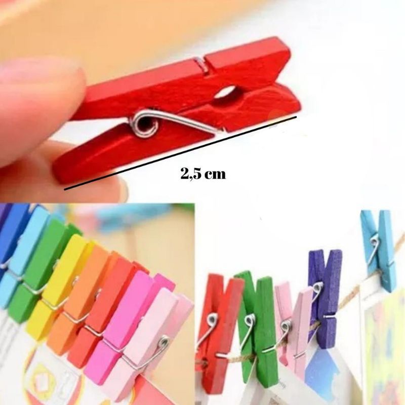 Mini Prendedor Mini Pregador Colorido 2,5cm Grampo Para Fotos Papelaria Convites