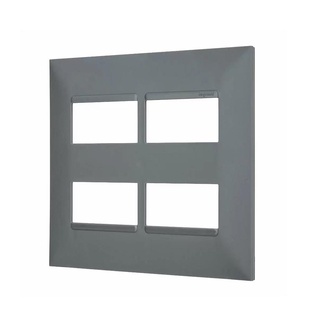 Placa Acabamento 4x4 (4 Modulos) 2+2 Postos Cinza Pialplus