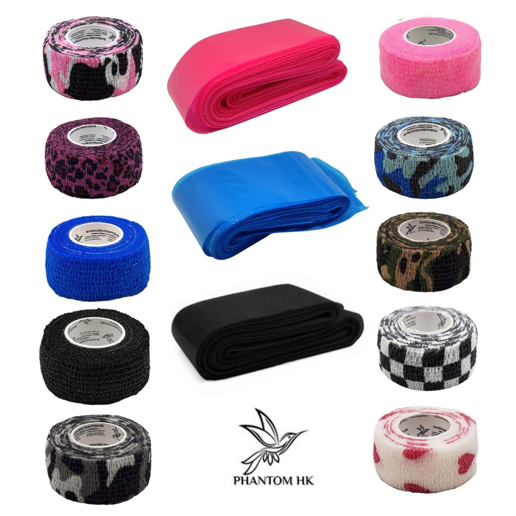 Kit 25 Protetor Para Cabo Dermografo Caneta, Clip Cord Rca Máquina De Tattoo Com Bandagem Phantom Hk em Oferta na Shopee