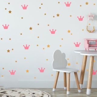 Adesivos de parede coroa e estrela kit com 110 em Oferta na Shopee