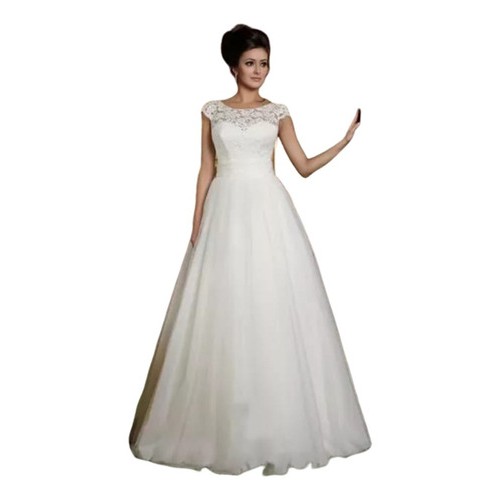 Vestido De Noiva com Peito De Renda E Costa Rendada