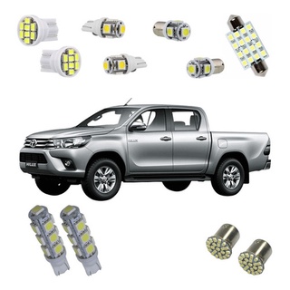 Kit Lampadas Led Luz Branca Hilux Pingo Teto Placa Ré Farol