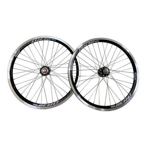 Roda de bicicleta aro 20 bmx bike freestyle cross aero vzan parede dupla + cubos rolamentado rosca par