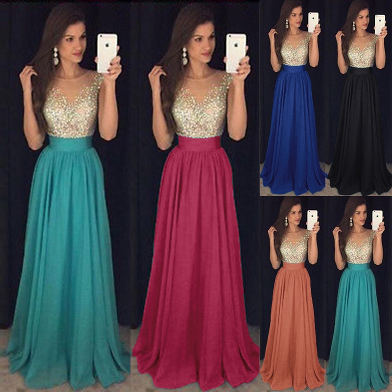 vestido longo para festa de casamento a noite