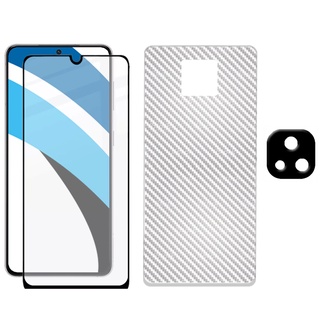 Película 3D 9D + Película Camera + Película Traseira para Moto E7 PLUS