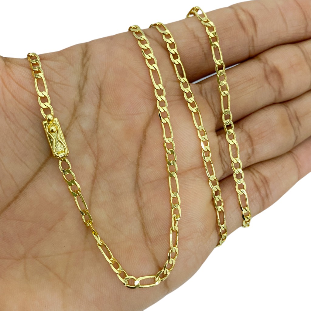 Corrente Masculina 3mm 70cm Fecho Gaveta Banho de Ouro 24k Corrente 3 Por 1 Cordão Masculino Ouro Banhado