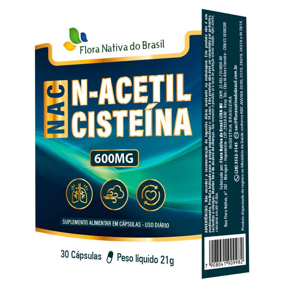 NAC (Acetilcisteina) 600mg 30 cápsulas - Flora Nativa em Oferta na Shopee