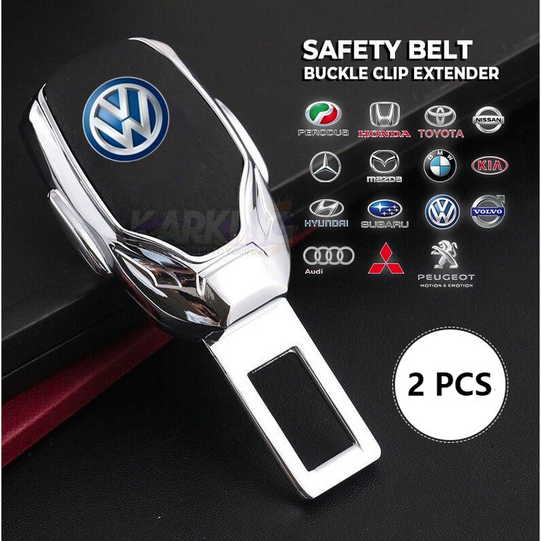 Dois Pacote De Extensão Do Cinto De Segurança Carro Fivela De Metal Silenciador Plugue Duro Alarme Volkswagen Polo Fox GOL Up