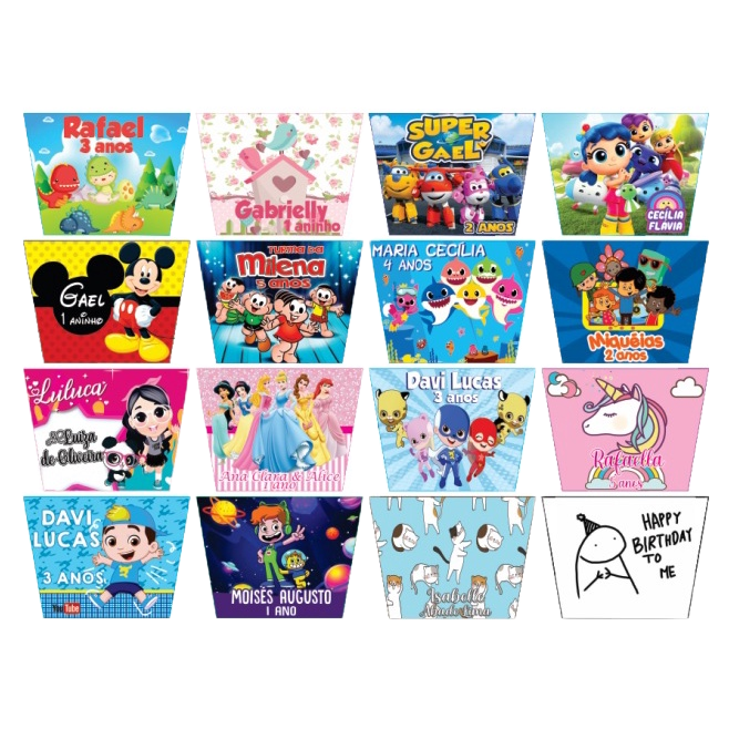Adesivos Personalizados para Baldes de Pipoca de 1 Litro e 1,5 litros Personalizado em Qualquer Tema