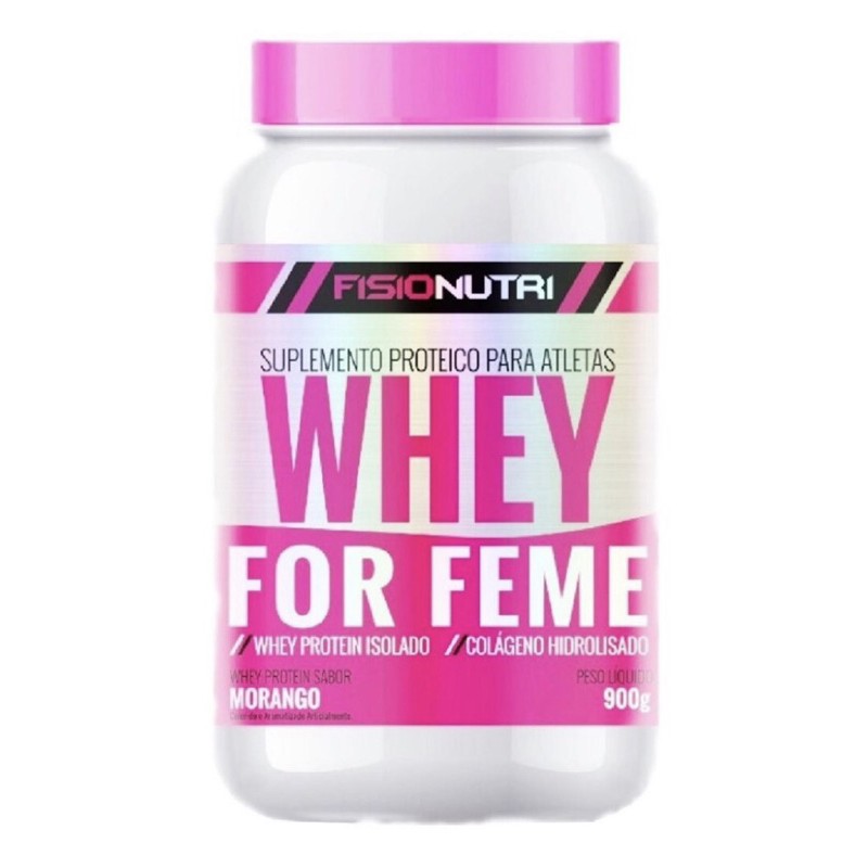 Whey Protein Feminino Isolado e Concentrado Com Colágeno Hidrolisado 900g - Fisionutri - kit emagrecedor termogênico