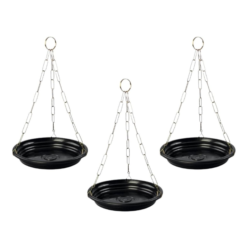 3 Kit Suporte de Vaso Suspenso Resistente Para Plantas - Corrente e Prato - Nutriplan - Promoção!