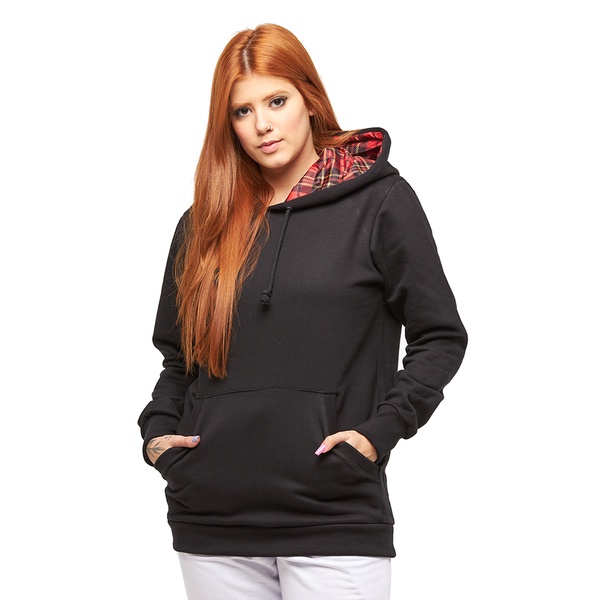 Blusa de Moletom Feminina Canguru Long Line High Quality J2