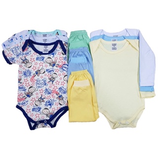 Kit C/9 Peças Body+mijão Roupa De Bebê Recém Nascido em Oferta na Shopee