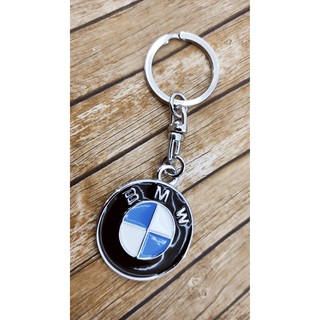 Chaveiro BMW em Metal Cromado e Pintura Esmaltada com Girador