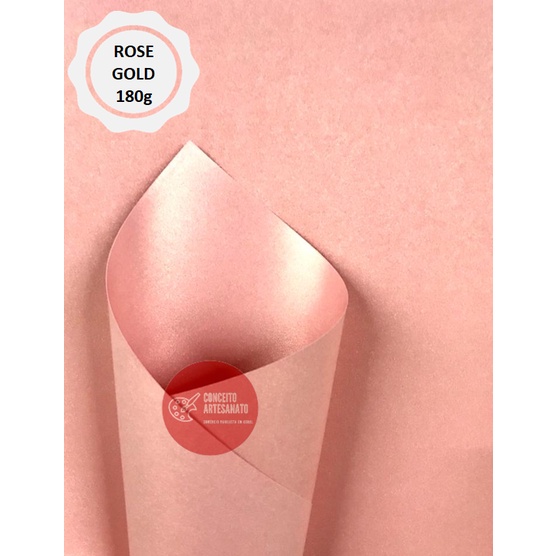 Papel Perolizado (Perolado) ROSÉ GOLD A4 180g/m² - 5 Folhas em Oferta na Shopee