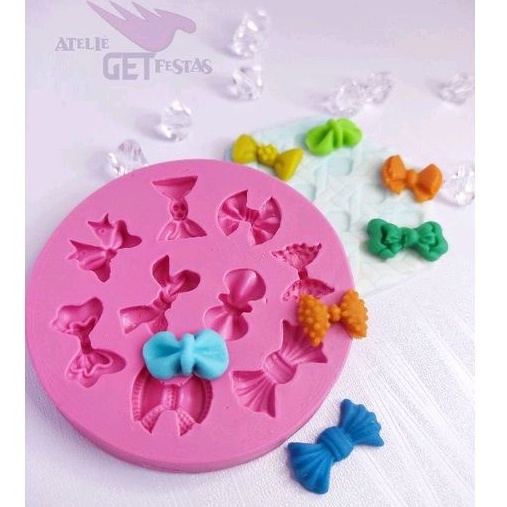 Molde de silicone - Mini laços diversos (9 CAVIDADES). em Oferta na Shopee