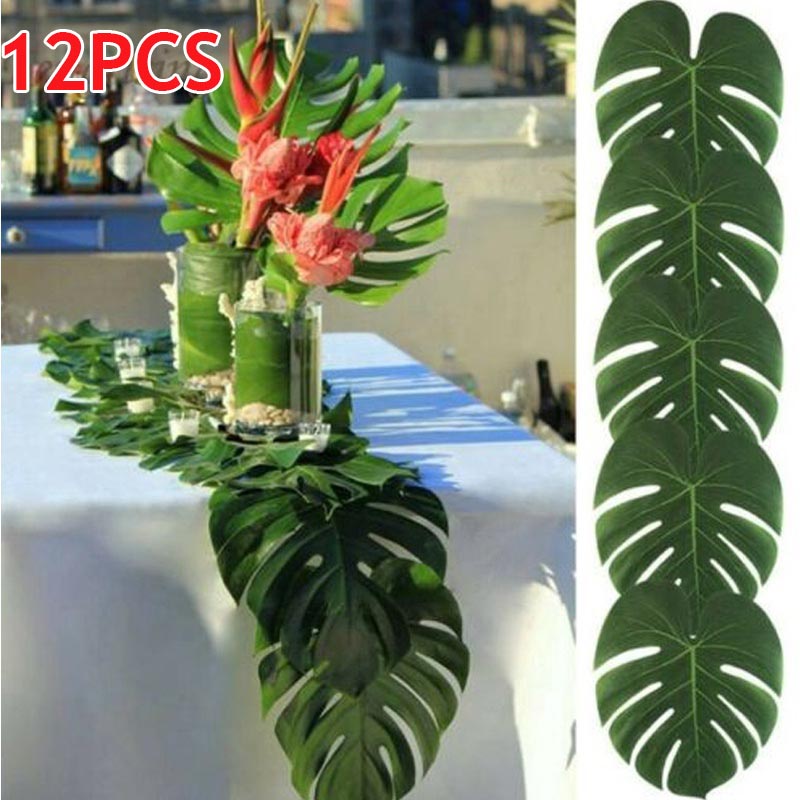 12pcs Folhas De Palma Artificial Tropical De Verão Para Casamento Luau Selva Havaiana Festa De Aniversário Em Casa Folha em Oferta na Shopee