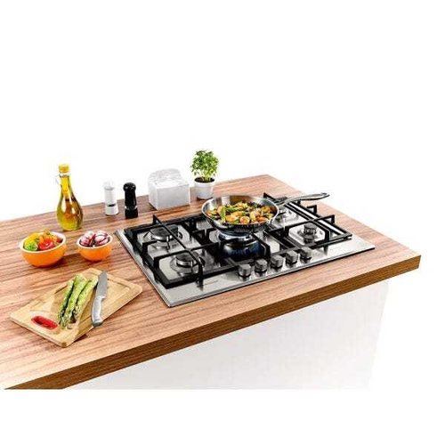 Cooktop 5 Bocas Brastemp Gourmand Inox com Duplachama e Trempe com