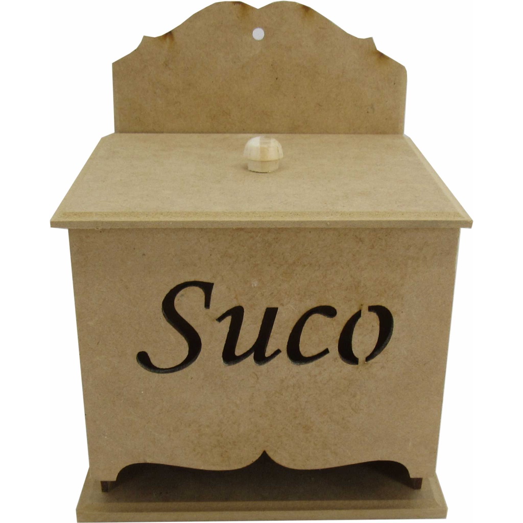 Organizador Porta Suco Com Abertura 19x15x11 Mdf Crú