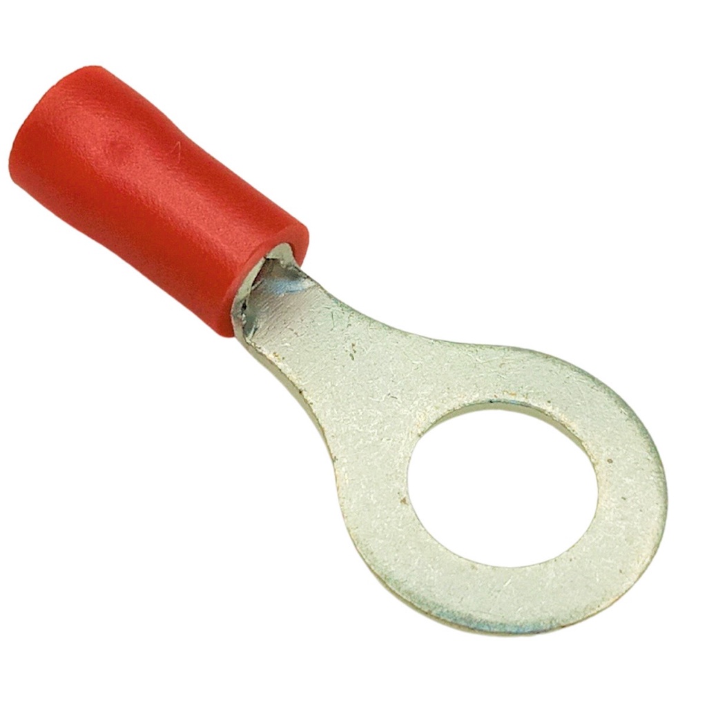 TERMINAL OLHAL ANEL ISOLADO 0,5 A 1,5MM² M6 VERMELHO 10 UNID