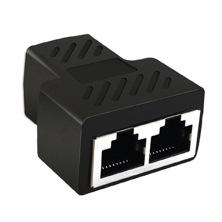 1 Para 2 maneiras RJ45 Ethernet lan de rede Splitter Adaptador Duplo Portas acoplador Conector Extender Plug Adapter Connector Adapter