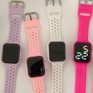 Relógio Feminino Quadrado rosa Digital Led à Prova D