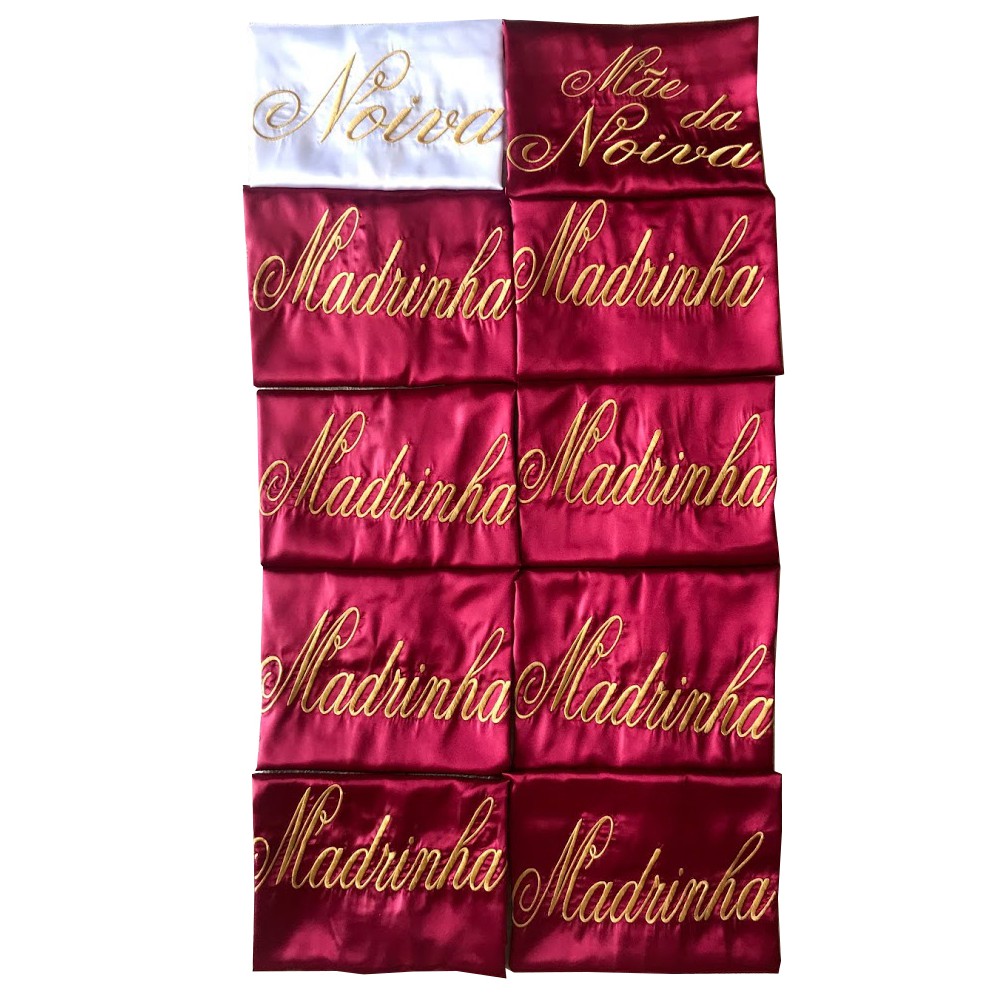 Kit com 15 Robes Roupões Hobies Bordado para Casamento Noiva, Mãe da noiva, Irmã da noiva, Amiga da noiva etc