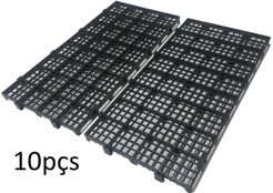 10pçs Estrado Plastico Preto 50x25x2,5cm - Pallet Palete
